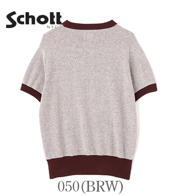 Schott ショット 洗えるニット コットン100 半袖 サマーセーター М Schott ショット 洗えるニット コットン100 半袖 サマーセーター