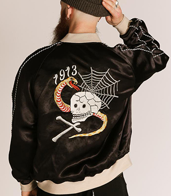 Schott ショット サテン スーベニアジャケット スカジャン 龍 刺繍 M Schott ショット サテン スーベニアジャケット スカジャン 龍