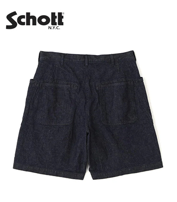 Schott ショット コットンリネン|ネップデニム|ショートパンツ『JAPAN