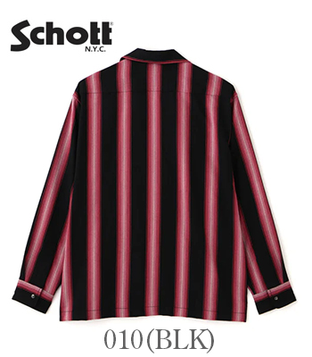 Schott ショット 長袖|ストライプ|オープンカラーシャツ『RAYON STRIPE