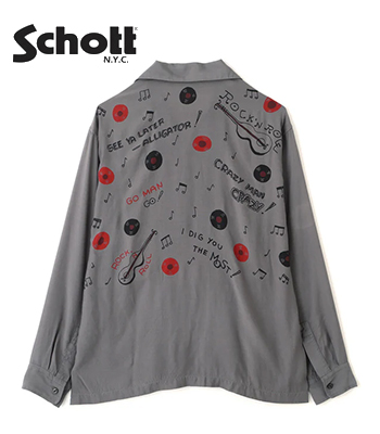 Schott ショット 長袖|レーヨン|ロックンロール|オープンカラーシャツ