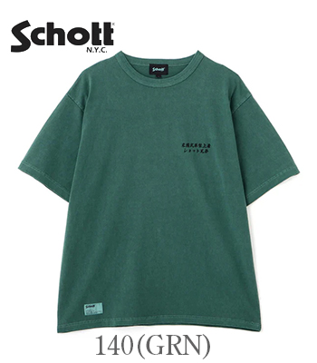 Schott ショット 半袖|ピグメント|プリントTシャツ『ADVERTISEMENT