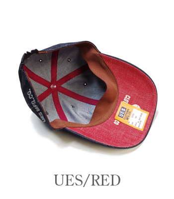 未使用 UES ウエス デニムベースボール キャップＬ 日本製 US.NAVY UES ウエス 定番|ワッペン|デニム|ベースボールキャップ『DENIM