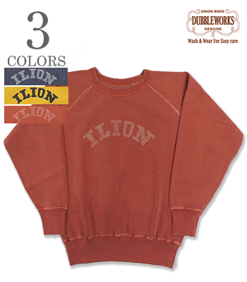 DUBBLEWORKS ダブルワークス ピグメント|落ち綿|ラグラン|クルーネック