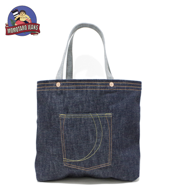 MOMOTARO JEANS 桃太郎ジーンズ 14.7oz.インディゴ特濃色デニムトート  