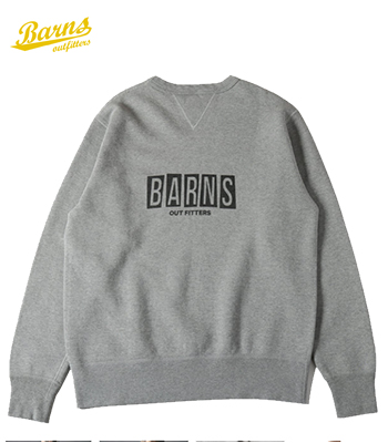 BARNS バーンズ 小寸編み|セットインスリーブ|クルースウェット『両V
