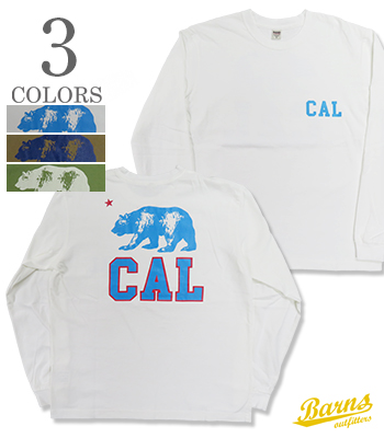 BARNS バーンズ 長袖|プリントTEE『16/- BD 天竺 JP MADE T-Shirt CAL
