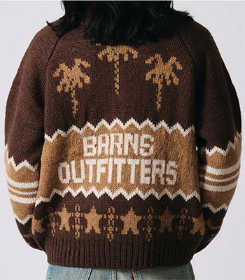 BARNS バーンズ ダブルジップ|アクリルウールカウチン|カーディガン