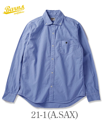 BARNS バーンズ 長袖|小衿|ワイドスブレット|ボタンダウンシャツ『NEW