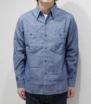 BUZZ RICKSON's ワークシャツ　シャンブレー　長袖シャツ　日本製 buz-679-ue1.jpg