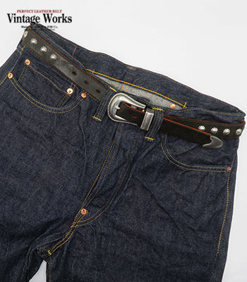 Vintage Works ヴィンテージワークス CHASIN|厚銀メッキ真鍮バックル|7