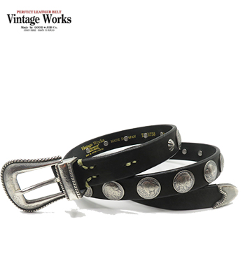 Vintage Works ヴィンテージワークス 芯通し|厚銀メッキ真鍮バックル|7
