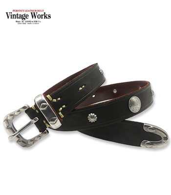 Vintage Works ヴィンテージワークス 茶芯|厚銀メッキ真鍮バックル|7