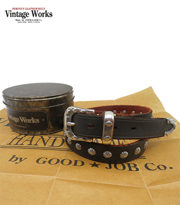 Vintage Works ヴィンテージワークス 茶芯|厚銀メッキ真鍮バックル|7