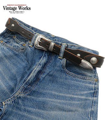 Vintage Works ヴィンテージワークス 厚銀メッキ真鍮バックル|7ホール