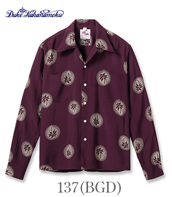 DUKE KAHANAMOKU SUN SURF サンサーフLONG SLEEVE RAYON ALOHA SHIRT
