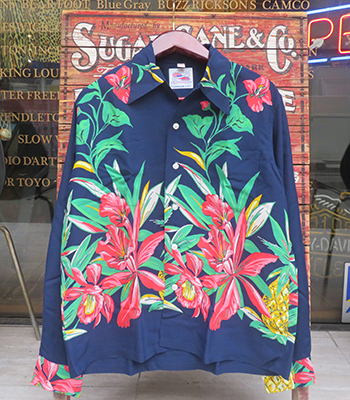 DUKE KAHANAMOKU SUN SURF サンサーフLONG SLEEVE RAYON ALOHA SHIRT