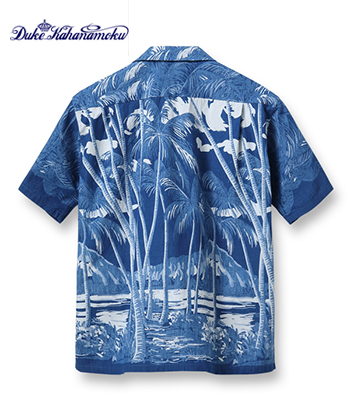 duke kahanamoku アロハシャツ　ダイヤモンドヘッド　XL DUKE KAHANAMOKU デュークカハナモク 半袖|インディゴ|コットン