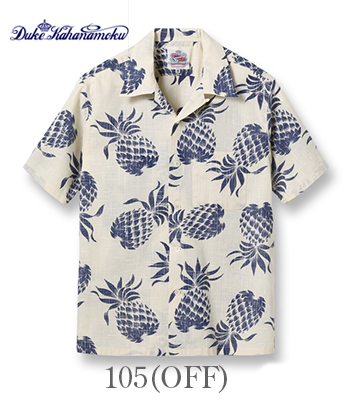 DUKE KAHANAMOKU デュークカハナモク 半袖|COTTON LINEN OPEN SHIRT