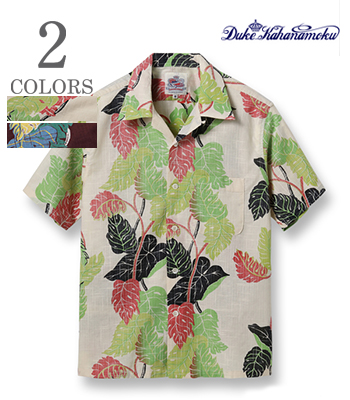 DUKE KAHANAMOKU デュークカハナモク 半袖|COTTON LINEN OPEN SHIRT