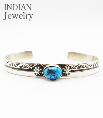 indian jewelry ナバホ　バングル INDIAN JEWELRY ナバホ族|ヘンリー・マリアノ|1960's Kingman TQ