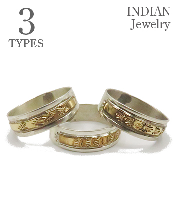 INDIAN JEWELRY ナバホ族|スタンプワーク|シルバー|ゴールドフィルド