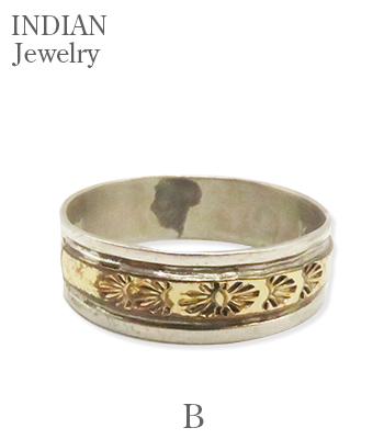 INDIAN JEWELRY ナバホ族|スタンプワーク|シルバー|ゴールドフィルド