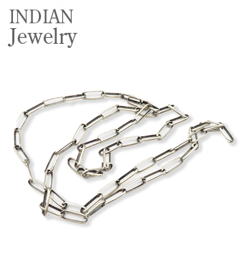 INDIAN JEWELRY ナバホ族|ハンドメイド|シルバーチェーン|61cm