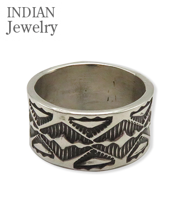 INDIAN JEWELRY ナバホ族|スタンプワーク|リング『Navajo Stampede