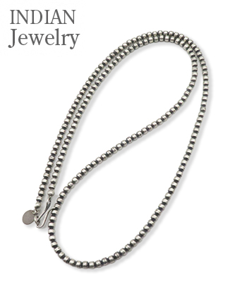 INDIAN JEWELRY ナバホ族|ハンドメイド|シルバービーズチェーン|55cm