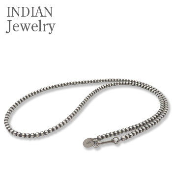 INDIAN JEWELRY ナバホ族|ハンドメイド|シルバービーズチェーン|50cm
