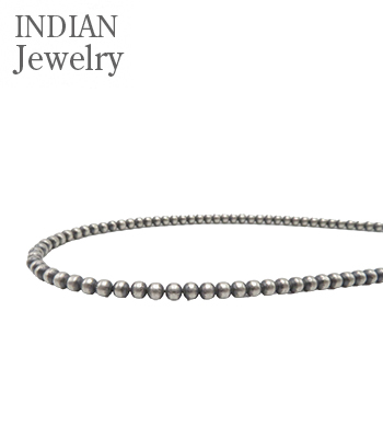 INDIAN JEWELRY ナバホ族|ハンドメイド|シルバービーズチェーン|50cm