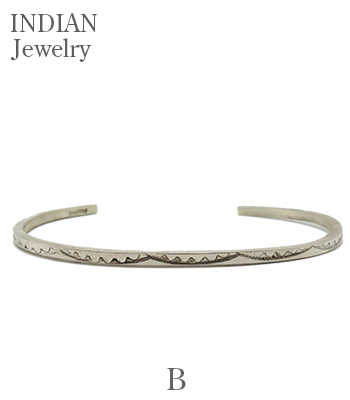 INDIAN JEWELRY ナバホ族|スタンプワーク|バングル『Navajo Stampede