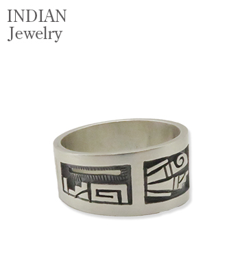 INDIAN JEWELRY ホピ族|オーバーレイ|Man in the Maze|シルバー