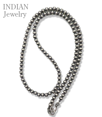 INDIAN JEWELRY ナバホ族|ハンドメイド|シルバービーズチェーン|70cm