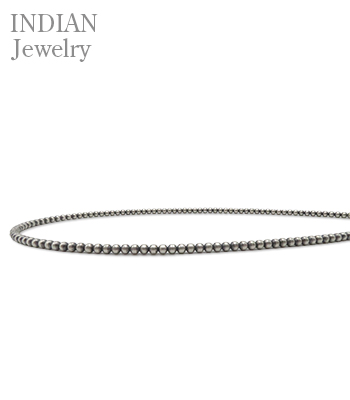 INDIAN JEWELRY ナバホ族|ハンドメイド|シルバービーズ|2重