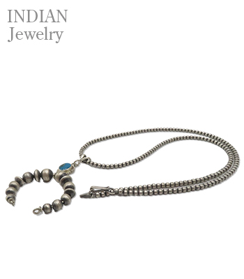 INDIAN JEWELRY ナバホ族|ナジャ|シルバービーズ|ネックレス|55cm