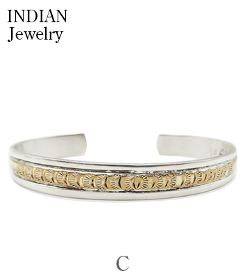 INDIAN JEWELRY ナバホ族|スタンプワーク|バングル『Navajo Stamped