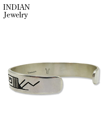 INDIAN JEWELRY ホピ族|オーバーレイ|SUN FACE|シルバー|バングル