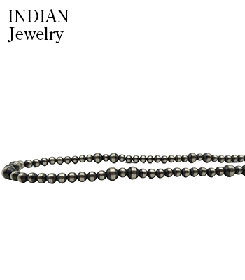 INDIAN JEWELRY ナバホ族|ハンドメイド|シルバービーズチェーン|60cm