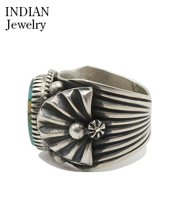 INDIAN JEWELRY ナバホ族|アップリケ|リング『Navajo Silver Rimg