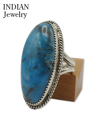 INDIAN JEWELRY ナバホ族|ロープベゼル|リング『Navajo Silver Kingman
