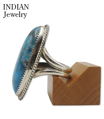 INDIAN JEWELRY ナバホ族|ロープベゼル|リング『Navajo Silver Kingman