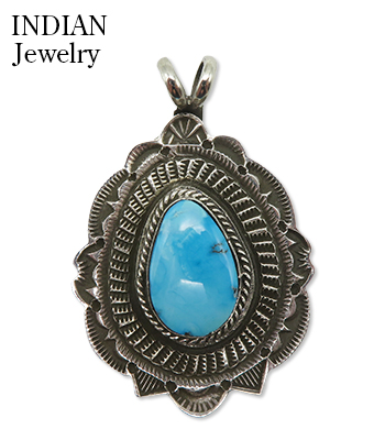 INDIAN JEWELRY ナバホ族|ロープベゼル|ペンダントトップ『Navajo