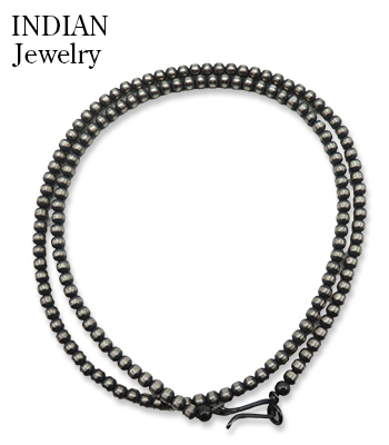INDIAN JEWELRY ナバホ族|ハンドメイド|シルバービーズチェーン|45cm