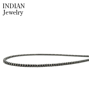 INDIAN JEWELRY ナバホ族|ハンドメイド|シルバービーズチェーン|55cm