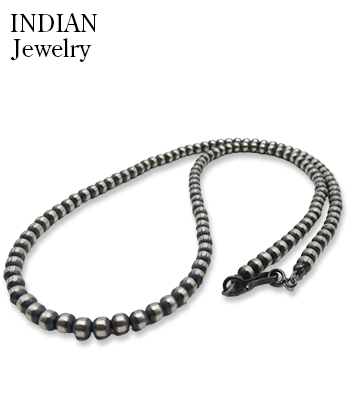 INDIAN JEWELRY ナバホ族|ハンドメイド|シルバービーズチェーン|50cm