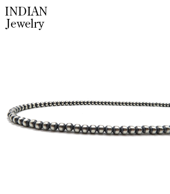 INDIAN JEWELRY ナバホ族|ハンドメイド|シルバービーズチェーン|50cm