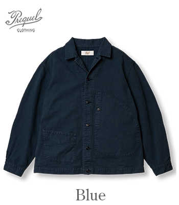 スペシャル　インディゴリネン コットン　メティス　襟縫い付　フレンチカバーオール PREQUEL プリクエル HOMAGE 1907|オックスフォード|フレンチ