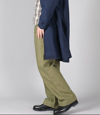 JAPAN BLUE ジャパンブルー 硫化染めバックサテン|ワイド|トラウザー
